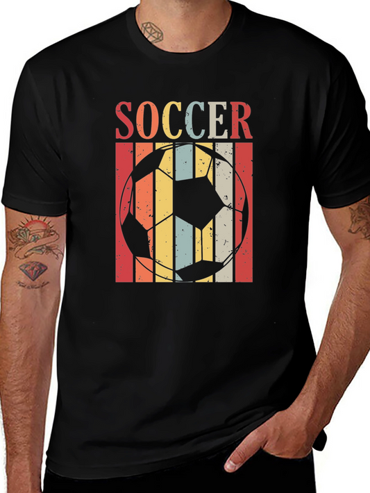 Vintage Soccer Ball Graphic Tee - Retro Style