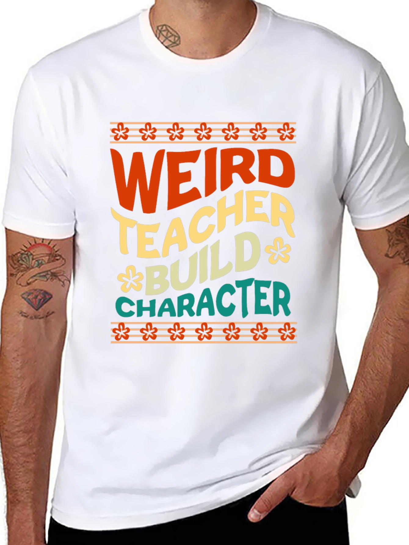 Weird Teacher Builds Character Graphic Tee