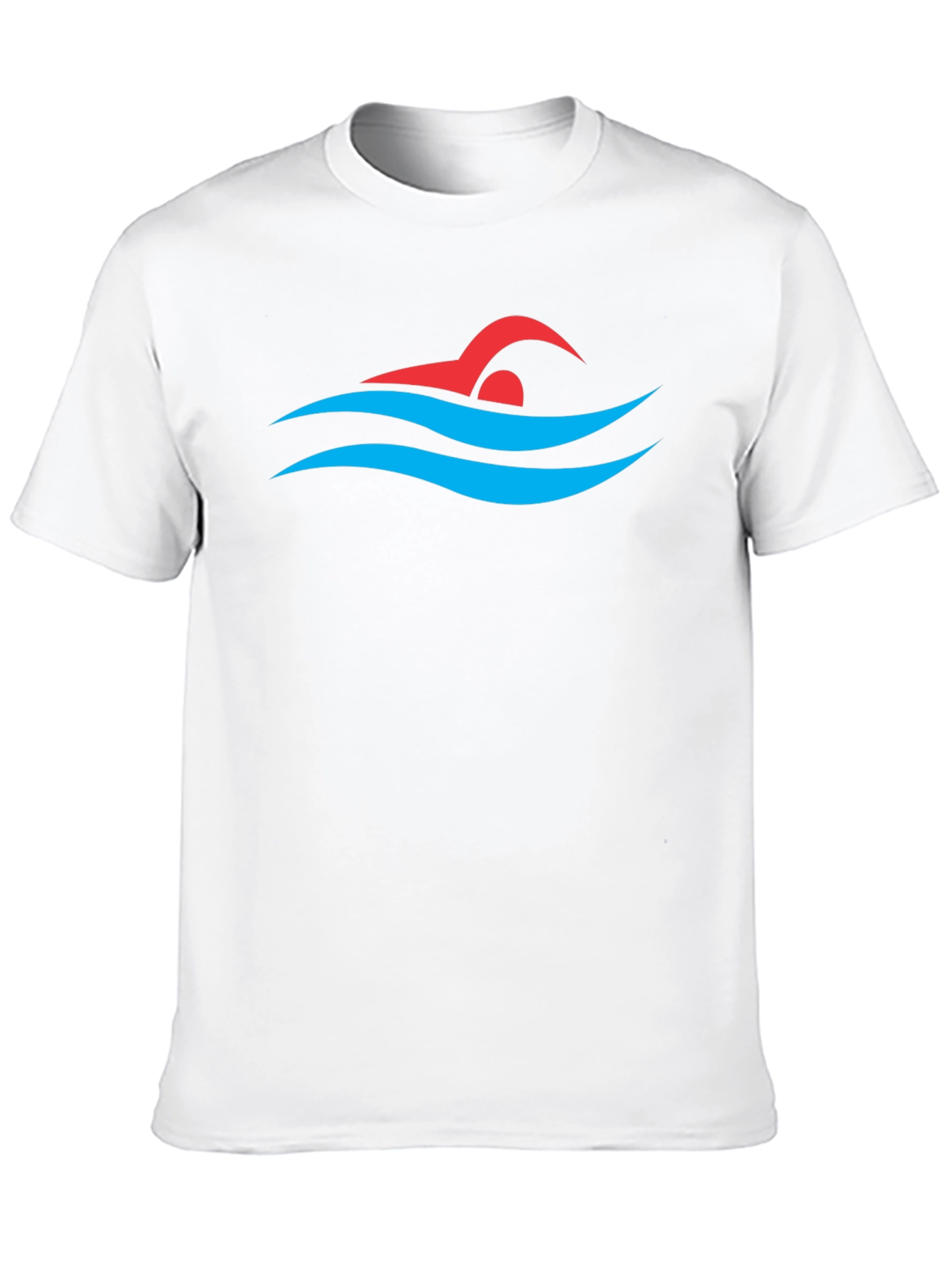 Swimmer Graphic Tee - Swim Cap and Waves Design