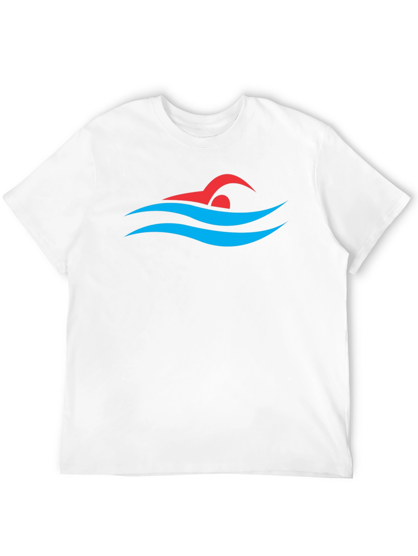 Swimmer Graphic Tee - Swim Cap and Waves Design