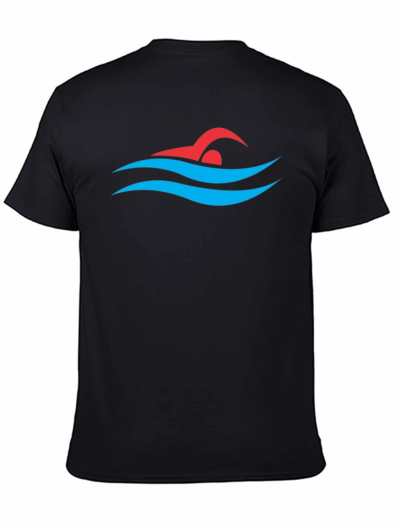 Swimmer Graphic Tee - Swim Cap and Waves Design