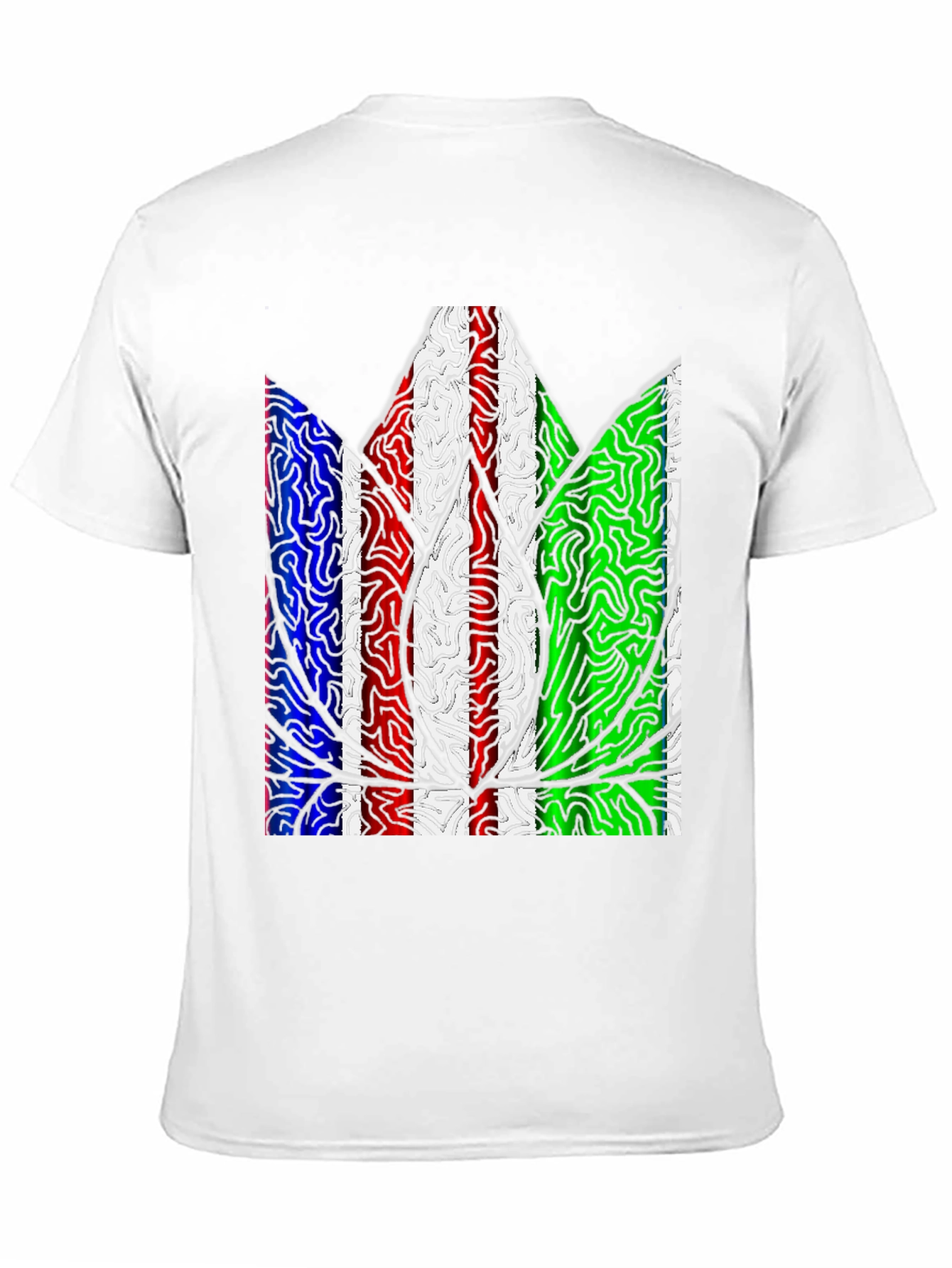 Abstract Leaf Print Mens T-Shirt - Black