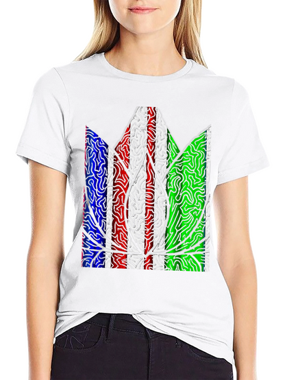 Abstract Leaf Print Mens T-Shirt - Black