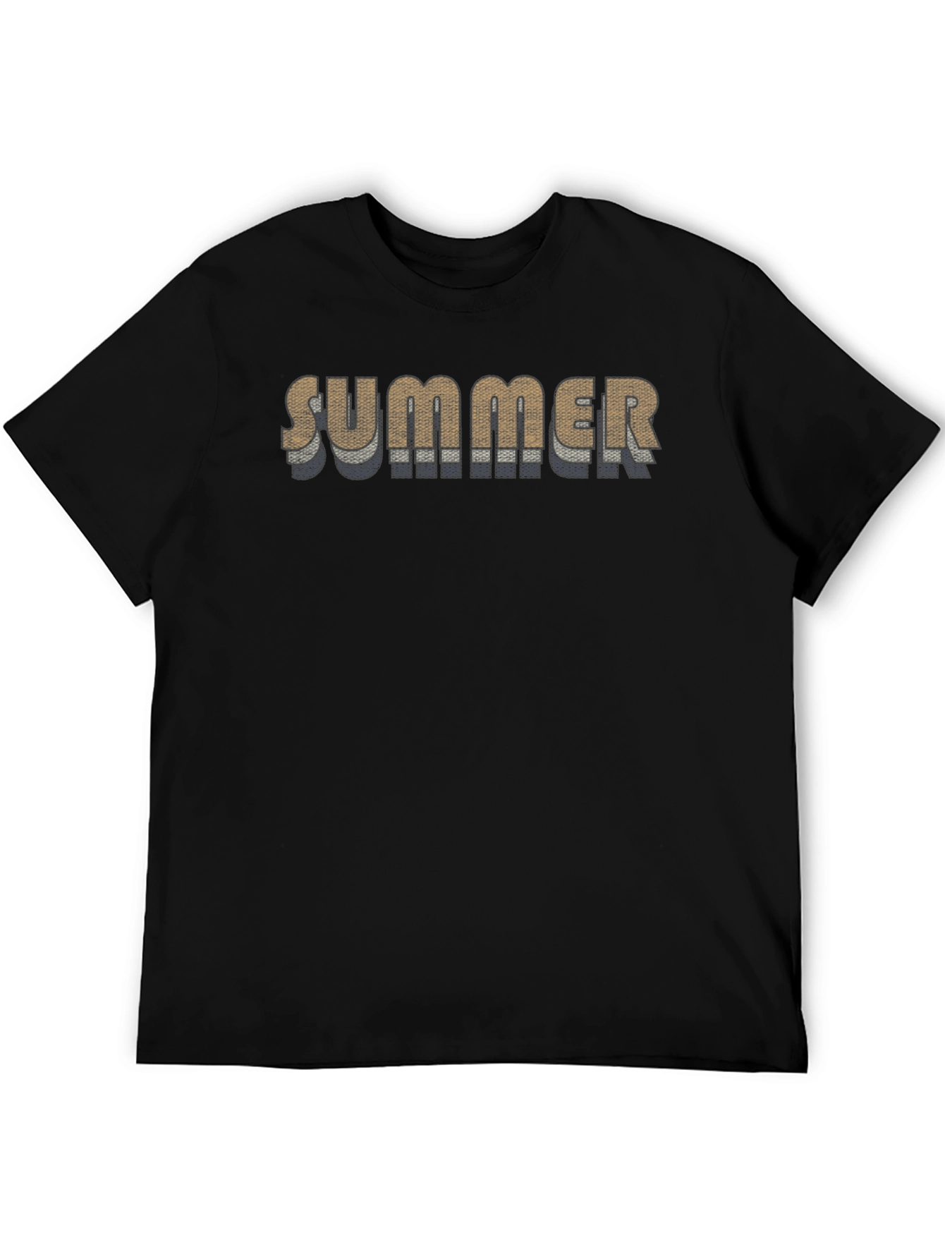 Summer Graphic Print Black T-Shirt