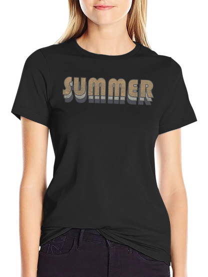 Summer Graphic Print Black T-Shirt