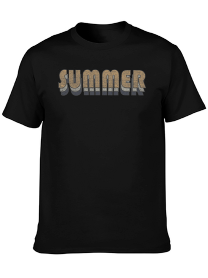 Summer Graphic Print Black T-Shirt
