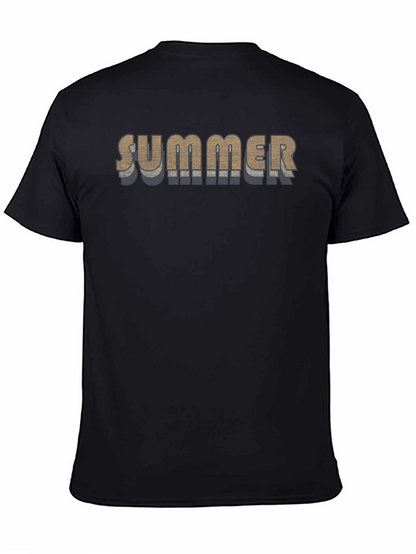 Summer Graphic Print Black T-Shirt