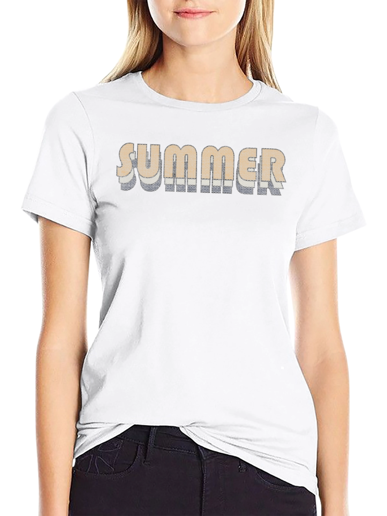 Summer Graphic Print Black T-Shirt