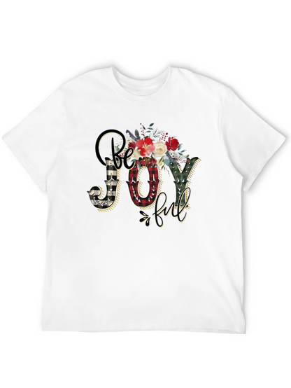 Be Joyful Floral Plaid Graphic Tee