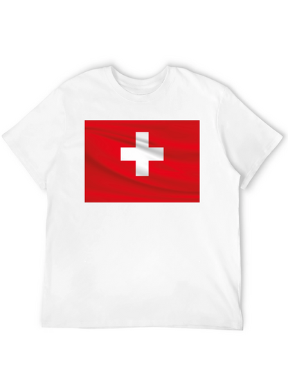 Swiss Flag Graphic Black T-Shirt