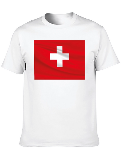 Swiss Flag Graphic Black T-Shirt