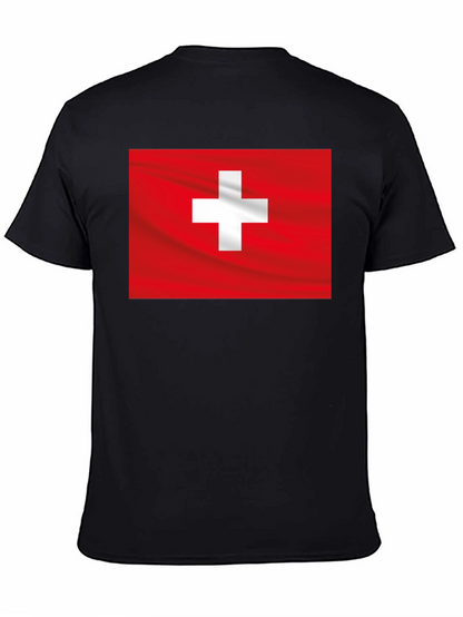 Swiss Flag Graphic Black T-Shirt