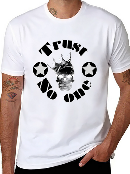 Trust No One Skull Crown Black T-Shirt