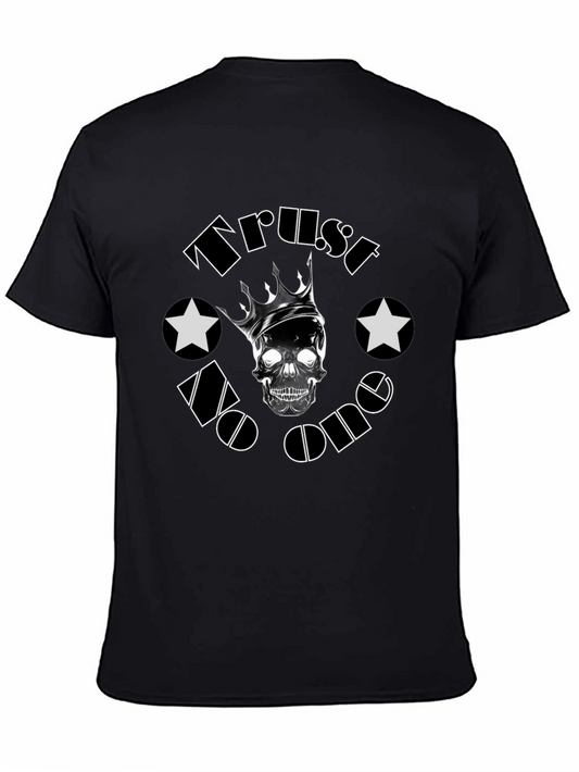 Trust No One Skull Crown Black T-Shirt