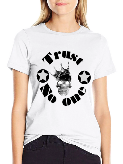 Trust No One Skull Crown Black T-Shirt