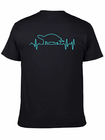 Turtle Heartbeat Graphic Tee - Black