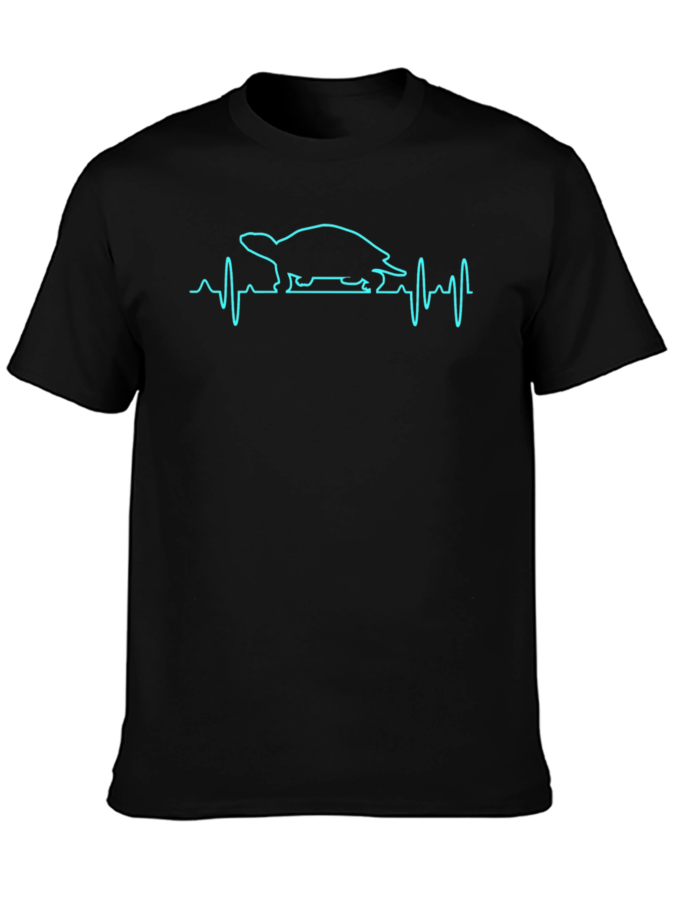 Turtle Heartbeat Graphic Tee - Black