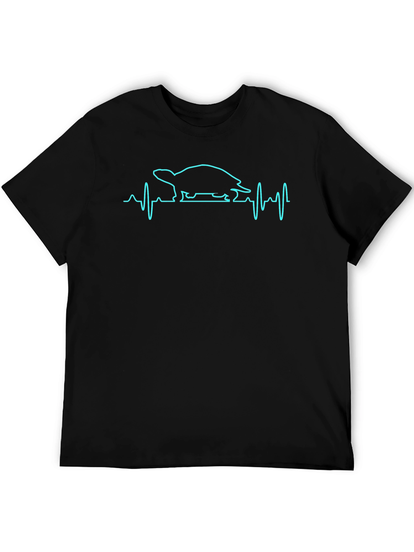 Turtle Heartbeat Graphic Tee - Black