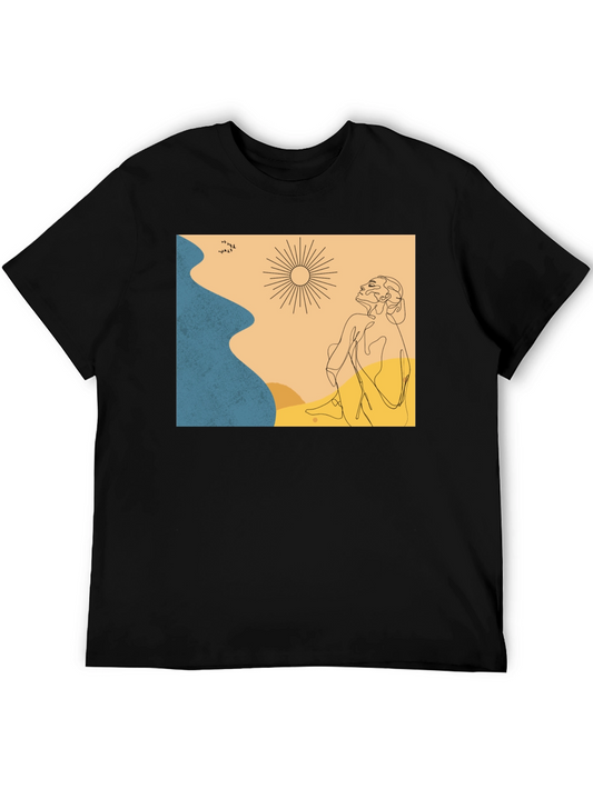 Abstract Graphic Print Crew Neck T-Shirt