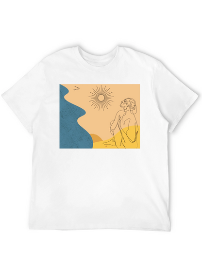 Abstract Graphic Print Crew Neck T-Shirt