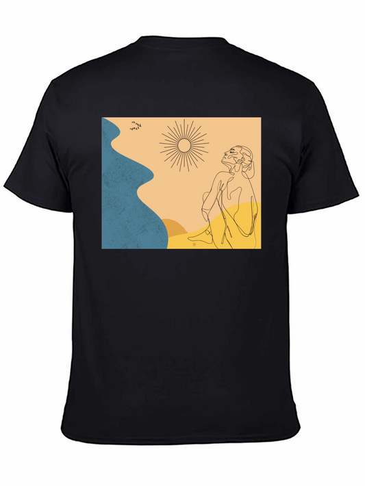 Abstract Graphic Print Crew Neck T-Shirt