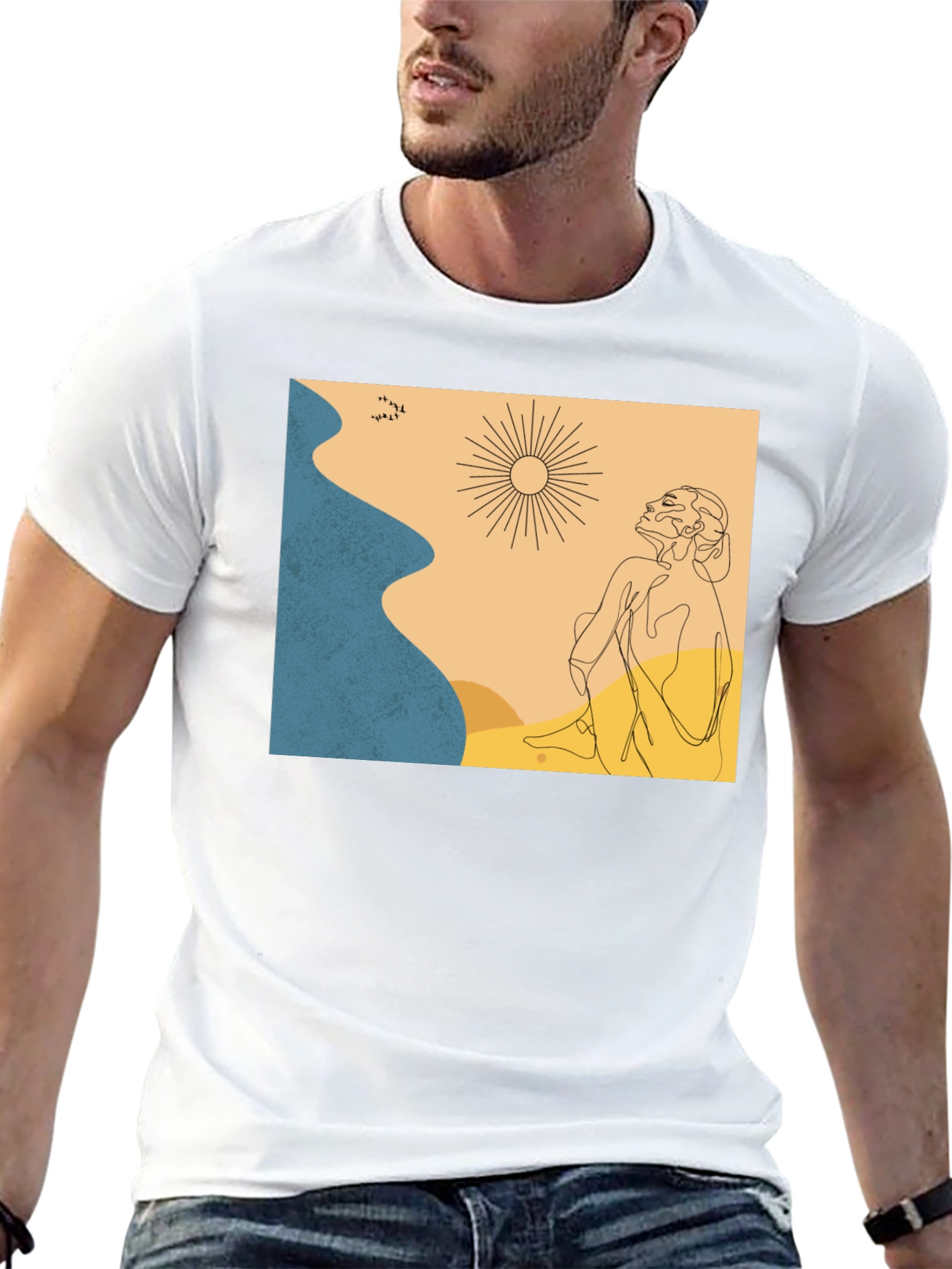 Abstract Graphic Print Crew Neck T-Shirt