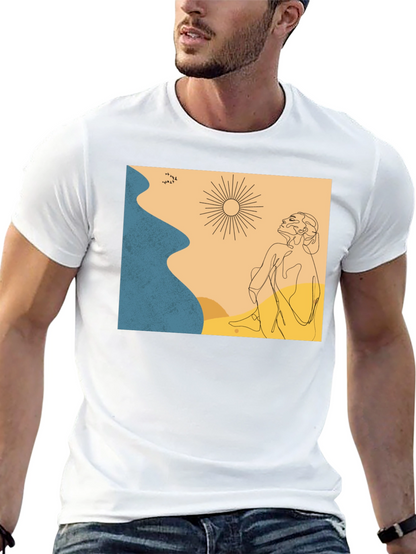 Abstract Graphic Print Crew Neck T-Shirt