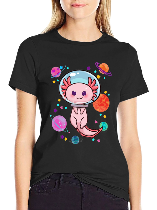 Axolotl Astronaut Graphic T-Shirt