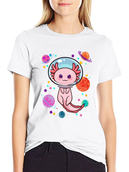 Axolotl Astronaut Graphic T-Shirt