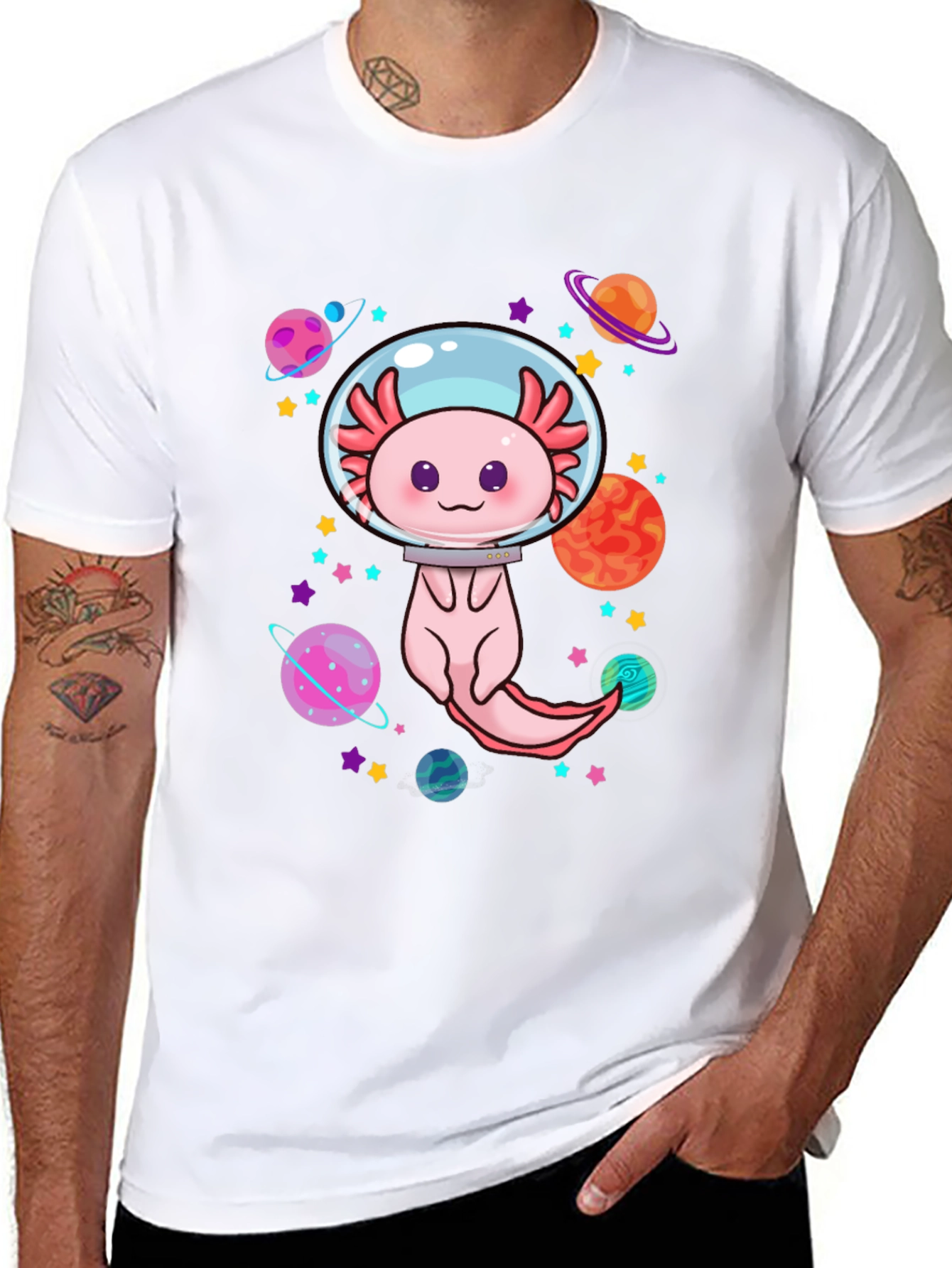 Axolotl Astronaut Graphic T-Shirt
