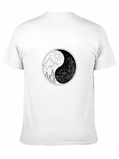 Yin Yang Nature Graphic Tee - Unisex Black T-Shirt