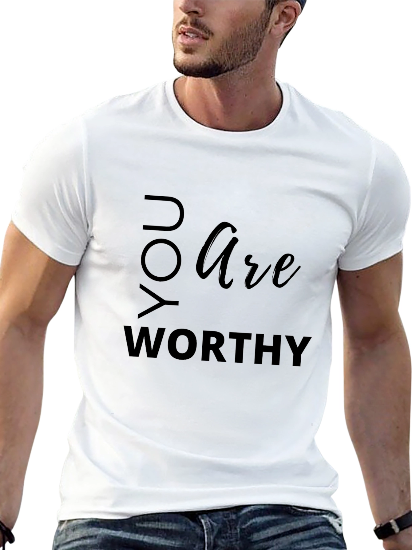 You Are Worthy Black Graphic Tee