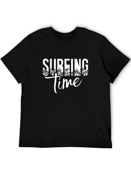 Surfing Time Black Graphic Tee
