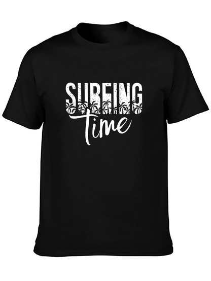 Surfing Time Black Graphic Tee