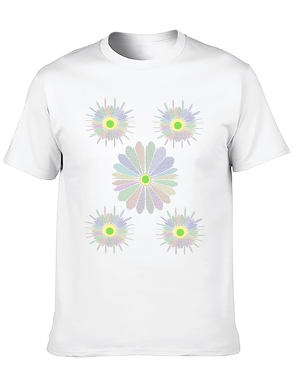 Unique Floral Graphic Print Black T-Shirt