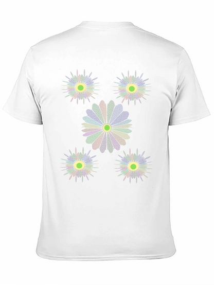 Unique Floral Graphic Print Black T-Shirt