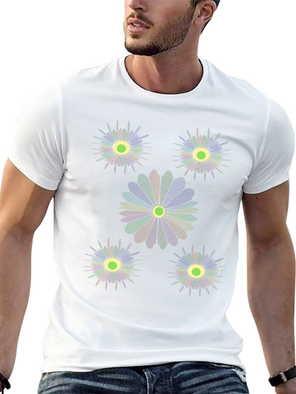 Unique Floral Graphic Print Black T-Shirt
