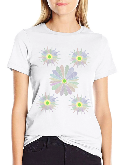 Unique Floral Graphic Print Black T-Shirt
