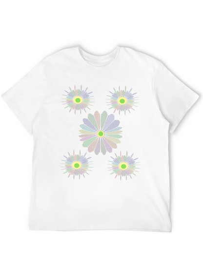 Unique Floral Graphic Print Black T-Shirt
