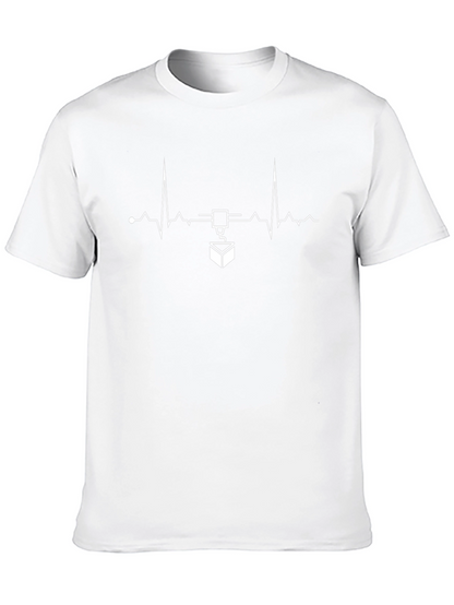 3D Printing Heartbeat T-Shirt - Black