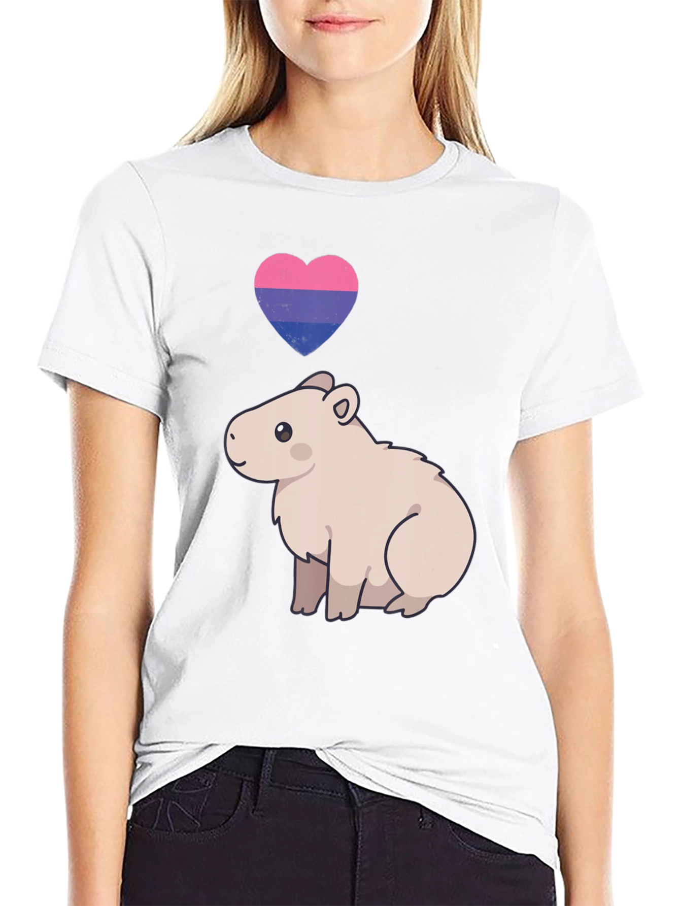 Bisexual Capybara Heart T-Shirt - Unisex