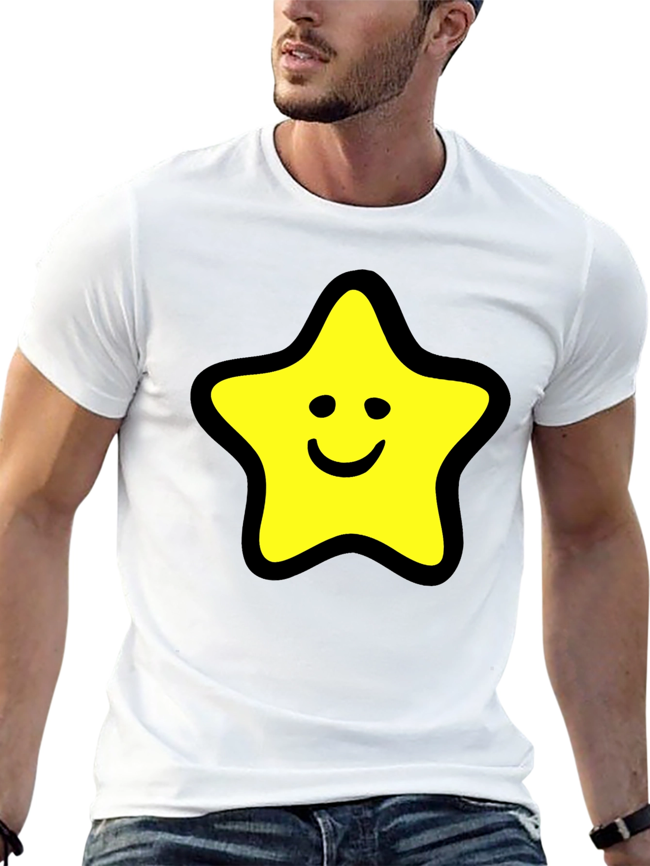 Star Graphic Black T-Shirt - Comfortable Cotton Blend