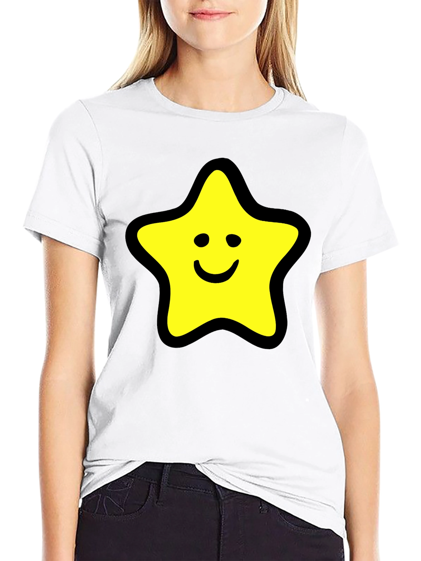 Star Graphic Black T-Shirt - Comfortable Cotton Blend
