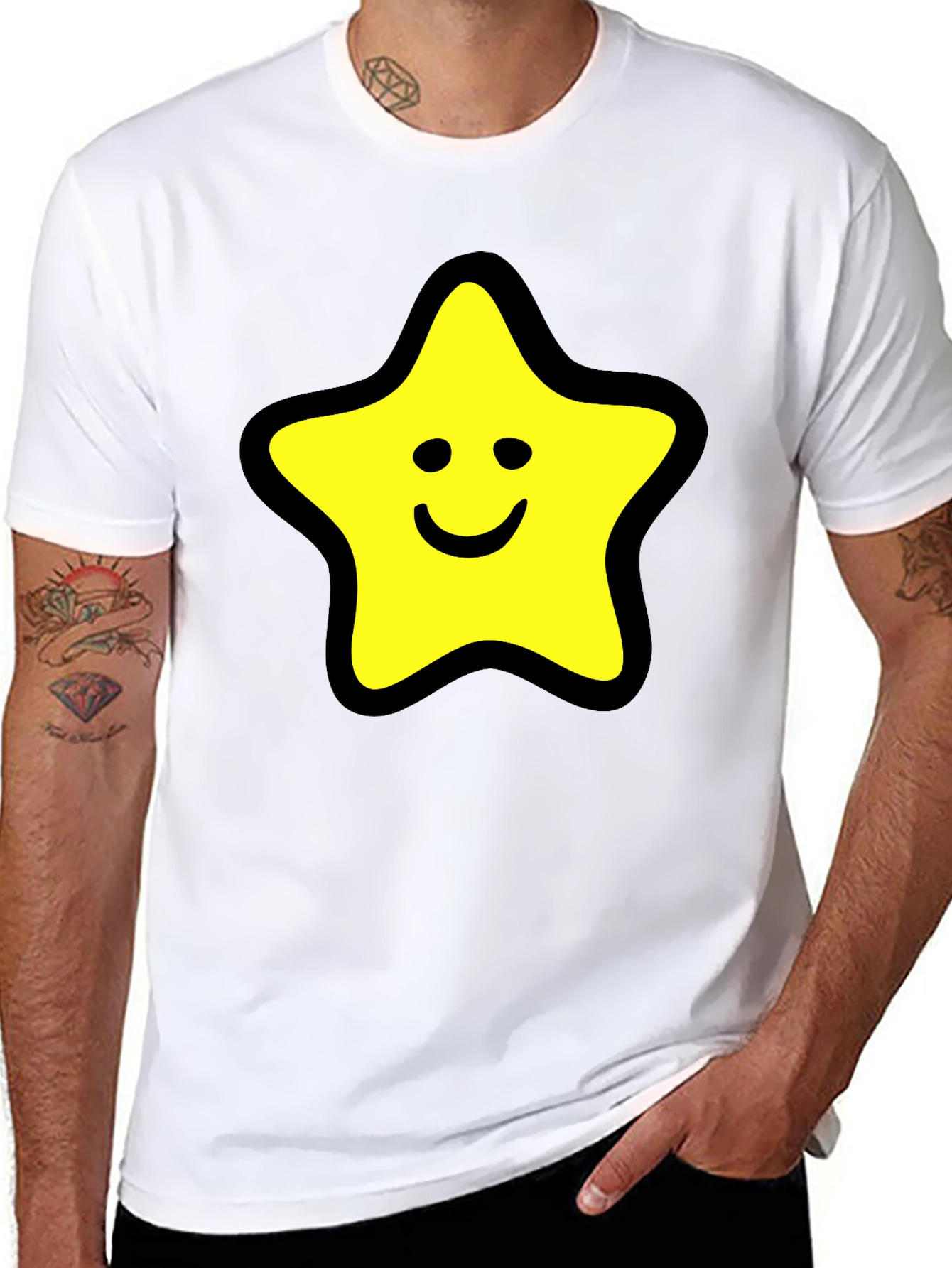 Star Graphic Black T-Shirt - Comfortable Cotton Blend