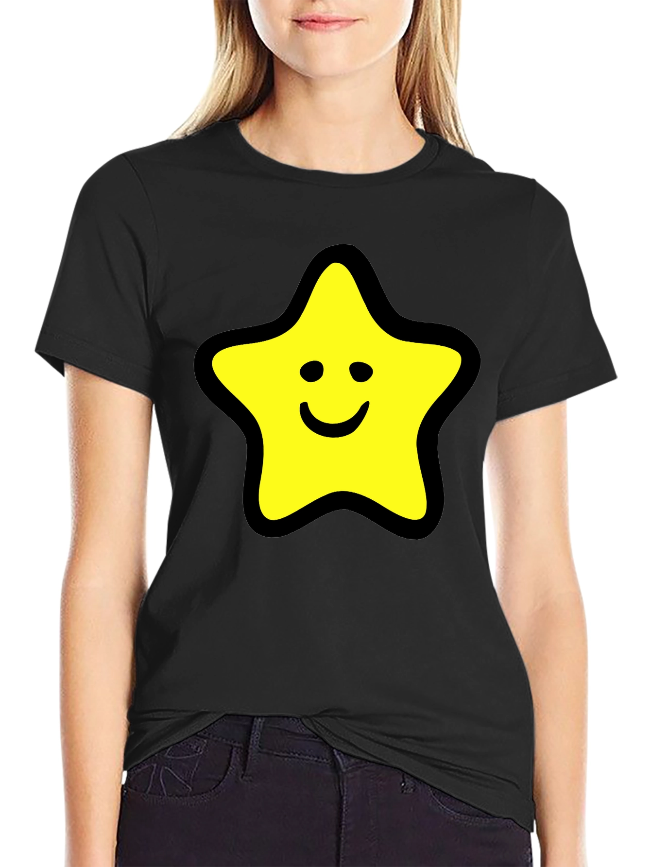 Star Graphic Black T-Shirt - Comfortable Cotton Blend