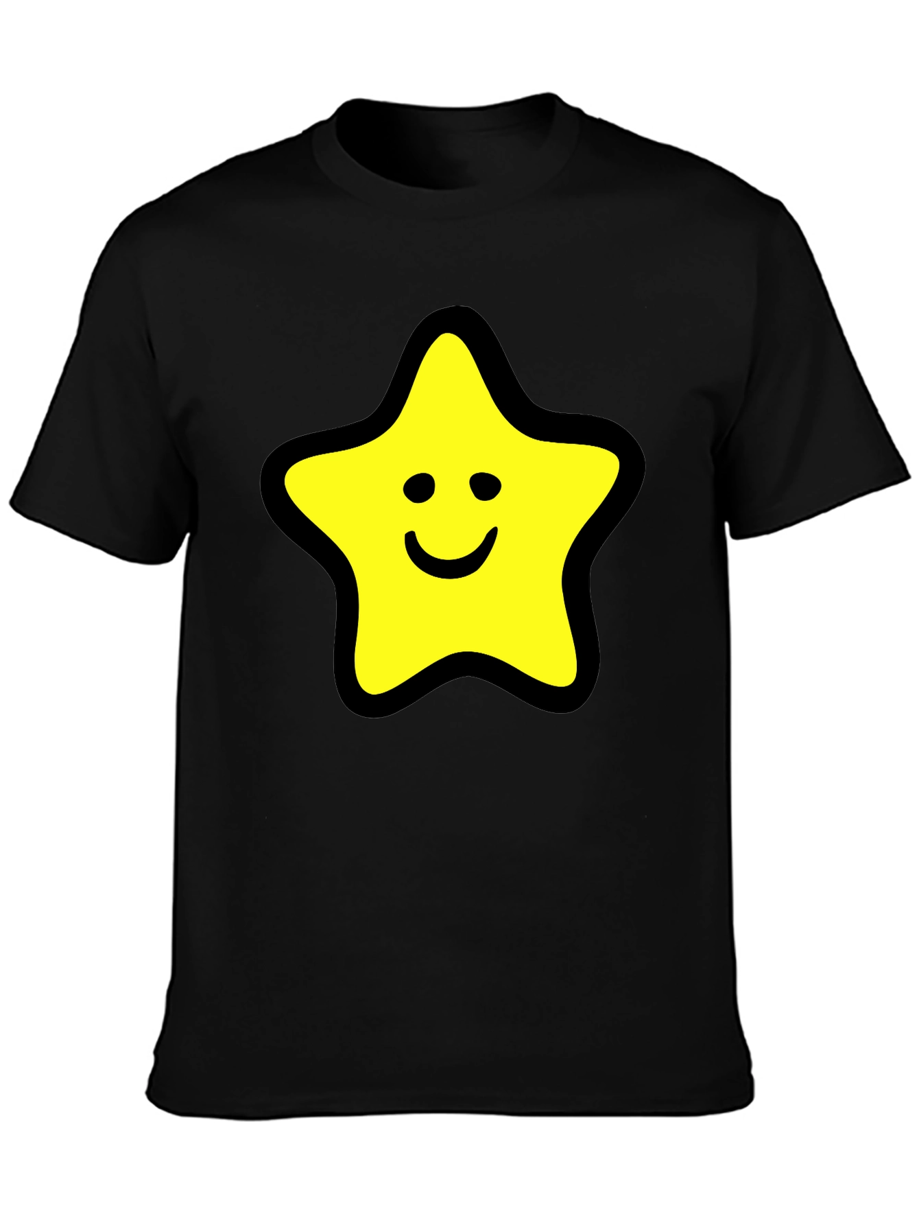 Star Graphic Black T-Shirt - Comfortable Cotton Blend