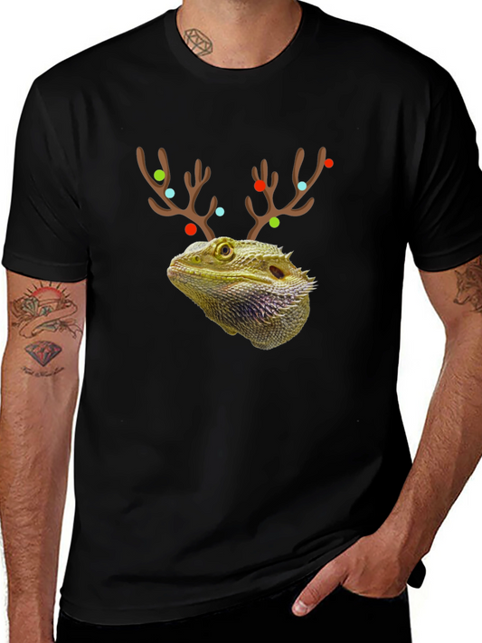 Bearded Dragon Reindeer Holiday T-Shirt