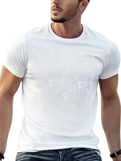 Abstract Graphic Print T-Shirt - Black