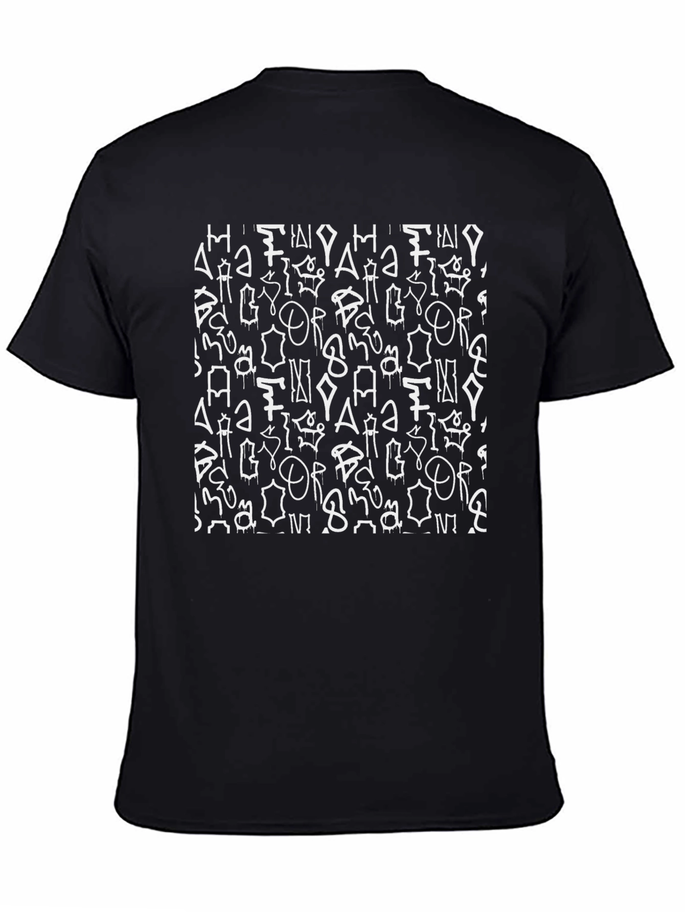 Abstract Graphic Print T-Shirt - Black
