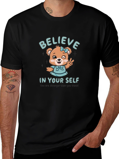 Believe In Yourself Bear Graphic T-Shirt